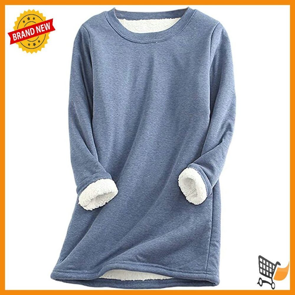 Women's Sherpa Lined Fleece Pullover Sweatshirt Loungewear Activewear